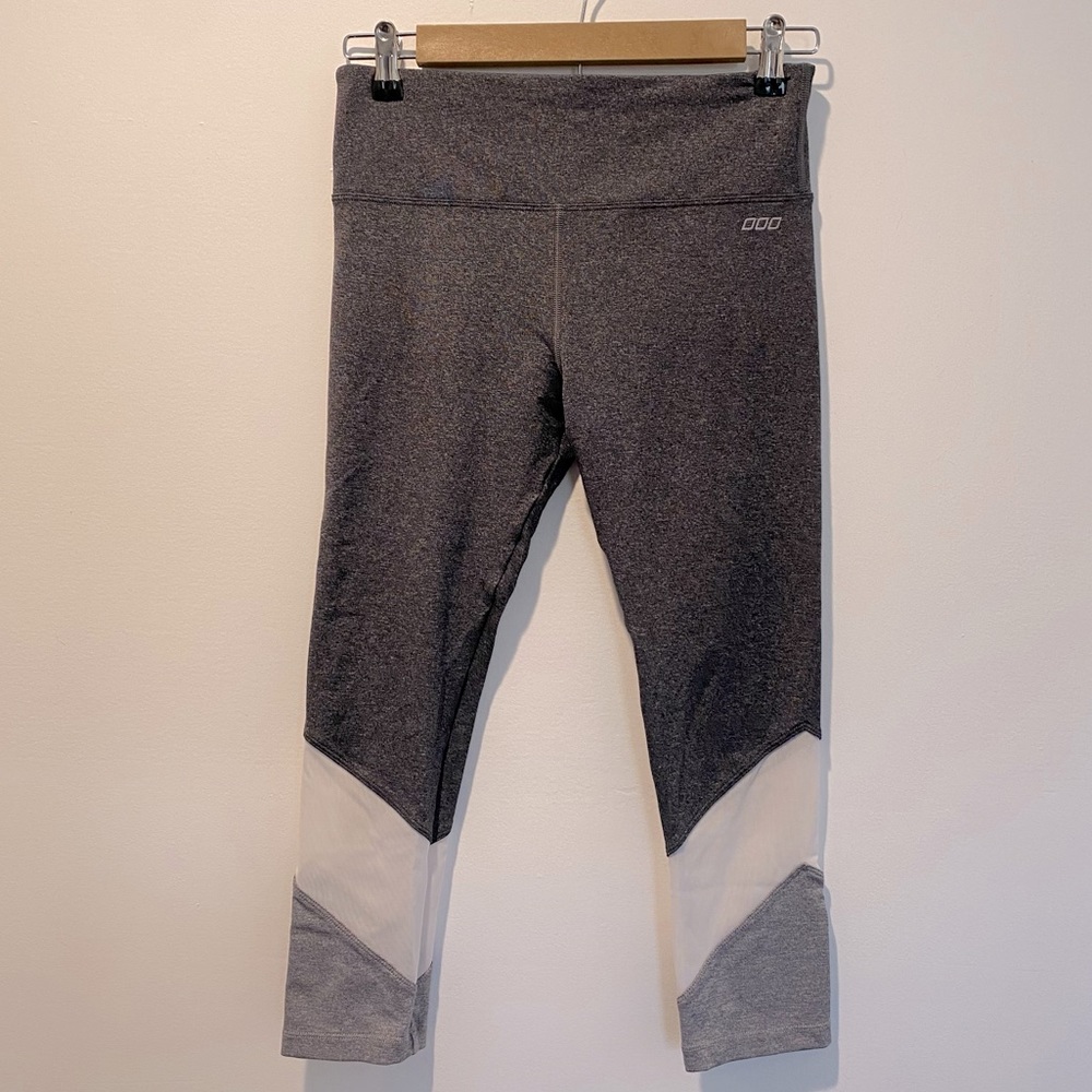 LORNA JANE High Waist 7/8 Leggings Dark Gray Sheer Mesh Small